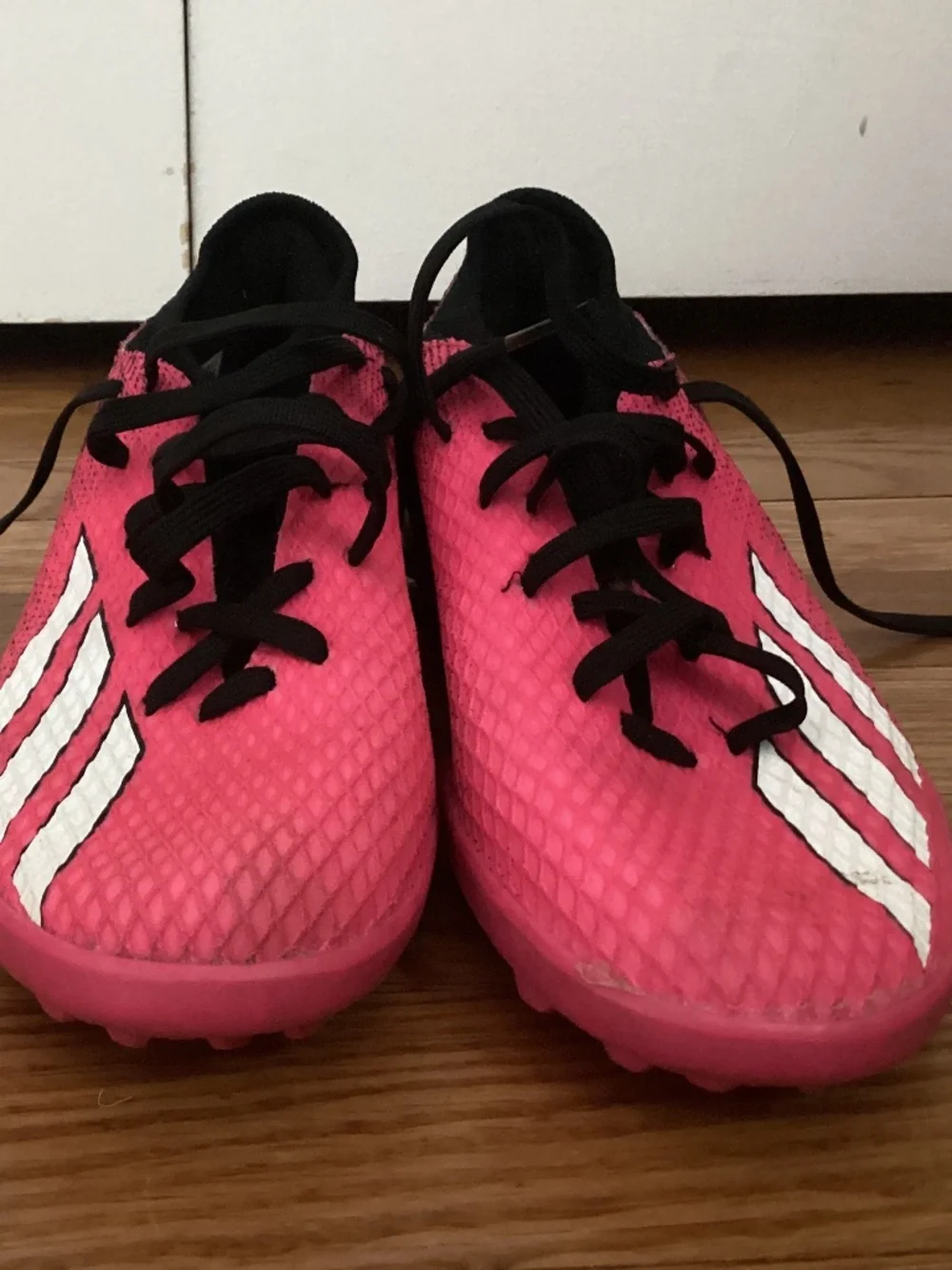 Pink adidas size 4 soccer turf shoes